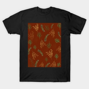 Brown Festive Leaf Design for Christmas and Seasonal Holidays T-Shirt